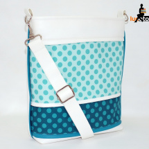 Sandra Dotted turquoise and white