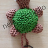 Háčkovaná želvička hnědo-zelená