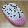 Hnízdečko pro miminko růžové + polštářek myšky s mašlí