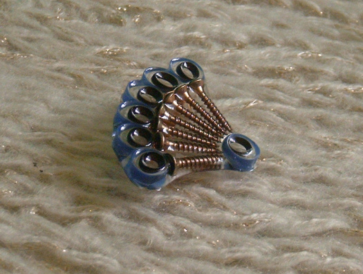 Vějířová brož Erlen s modrou