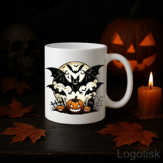Hrnek s HALLOWENSKÝM potiskem NETOPÝŘI