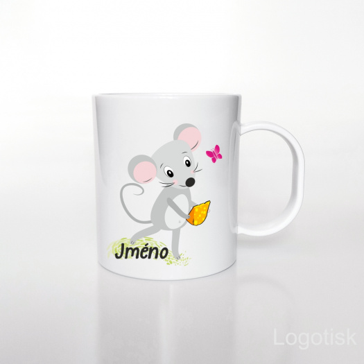 Plastový hrníček pro děti MYŠIČKA se jménem