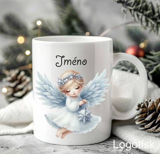 Vánoční hrnek ANDÍLEK  se jménem