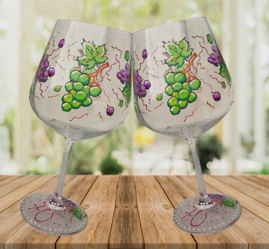 Sklenice 2ks - hrozny vínové