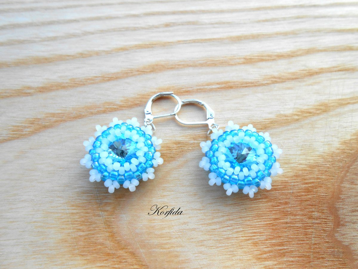 Náušnice ledově modré swarovski rivoli (640/16)