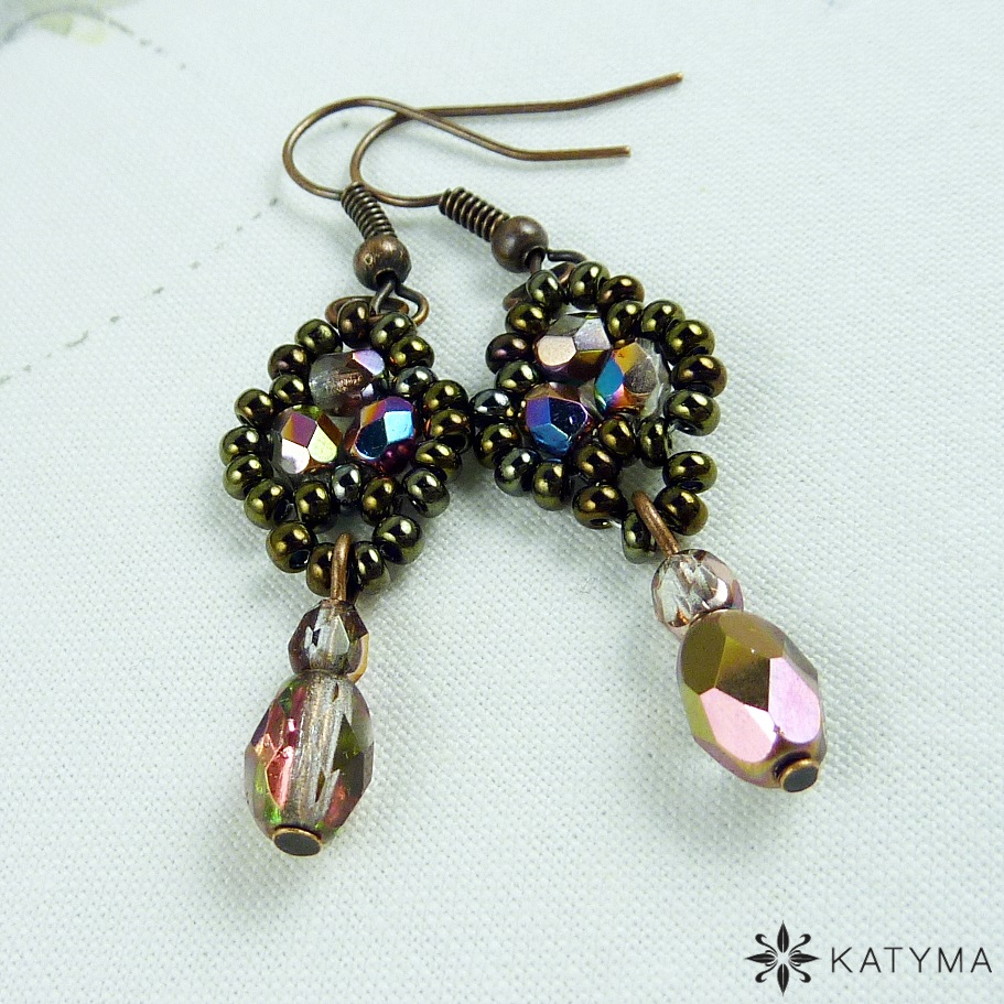 Náušnice duha ve zlatohnědé 1