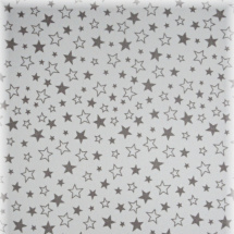 METRÁŽ - bavlněná látka plátno - šedé hvězdičky na bílé, šíře 160 cm