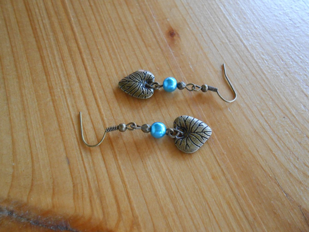 Náušnice srdíčka a tyrkysová (134/16)