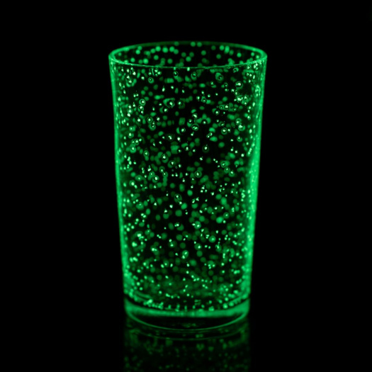 Fluorescenční svítící sklenice ZELENÁ