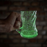 Fluorescenční svítící skleněný půllitr KRÝGL ZELENÝ