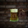 Fluorescenční svítící skleněný půllitr KRÝGL ZELENÝ