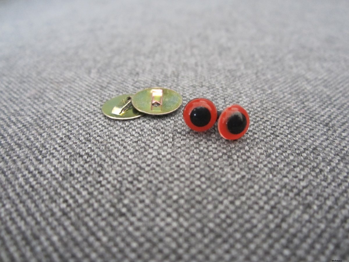 Bezpečnostní oči, červená barva, 6mm 