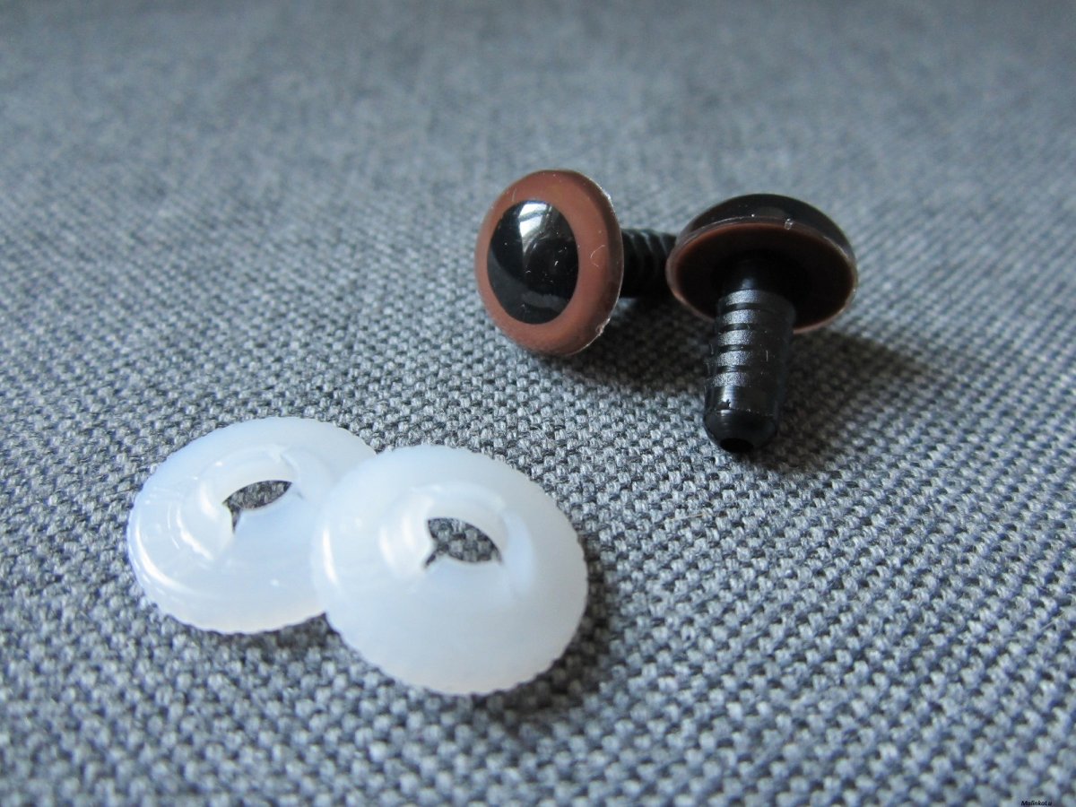 Bezpečnostní oči, hnědá barva, 12mm 