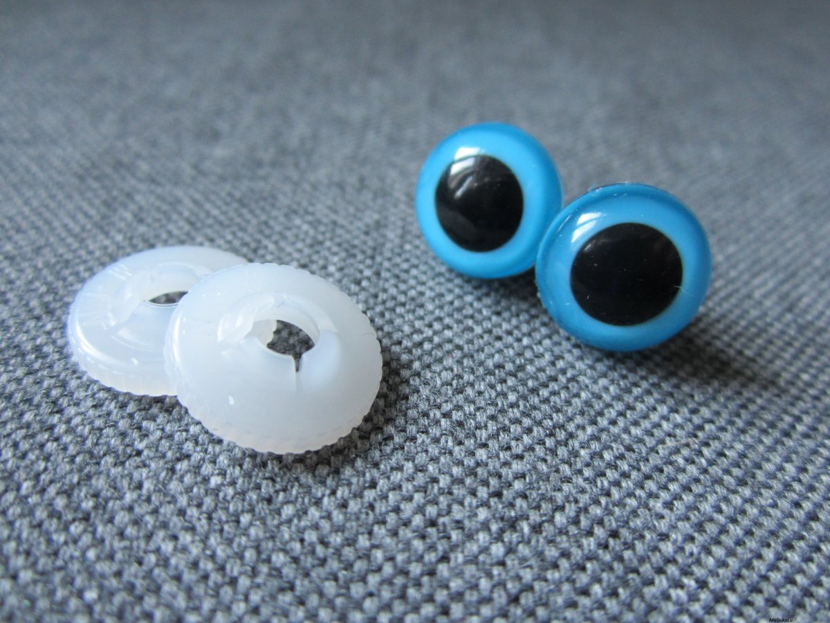 Bezpečnostní oči, modrá barva, 12mm 