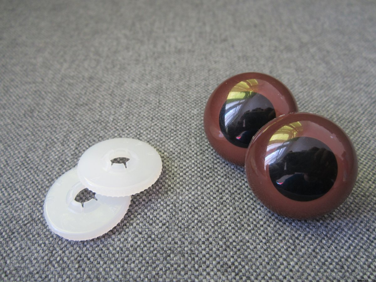 Bezpečnostní oči, hnědá barva, 24mm 