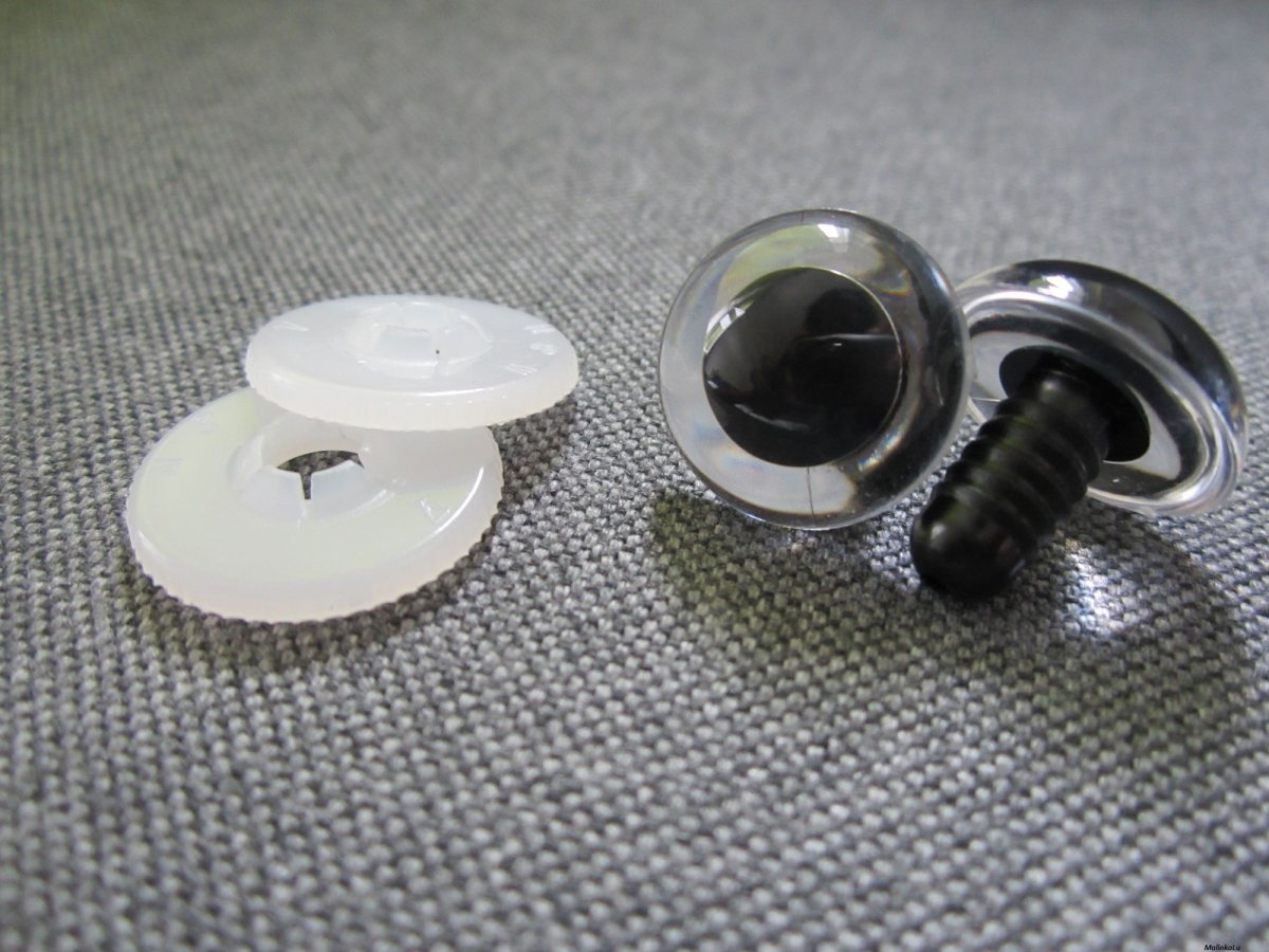 Bezpečnostní oči, čirá barva, 15mm 