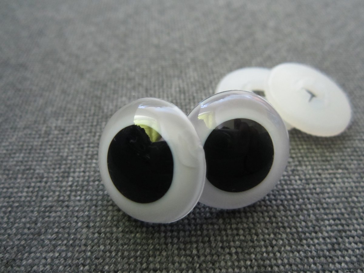 Bezpečnostní oči, bílá barva, 20mm 