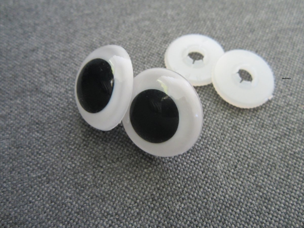 Bezpečnostní oči, bílá barva, 24mm 