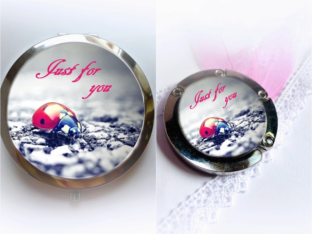 beruškový set - iniciály, jméno, text na přání 