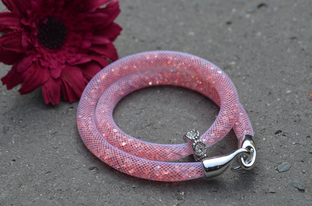 Dvojitý růžová náramek z dutinky