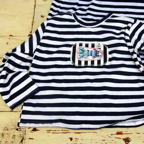 Námořnické triko s rybičkou vel.104/110 SKLADEM