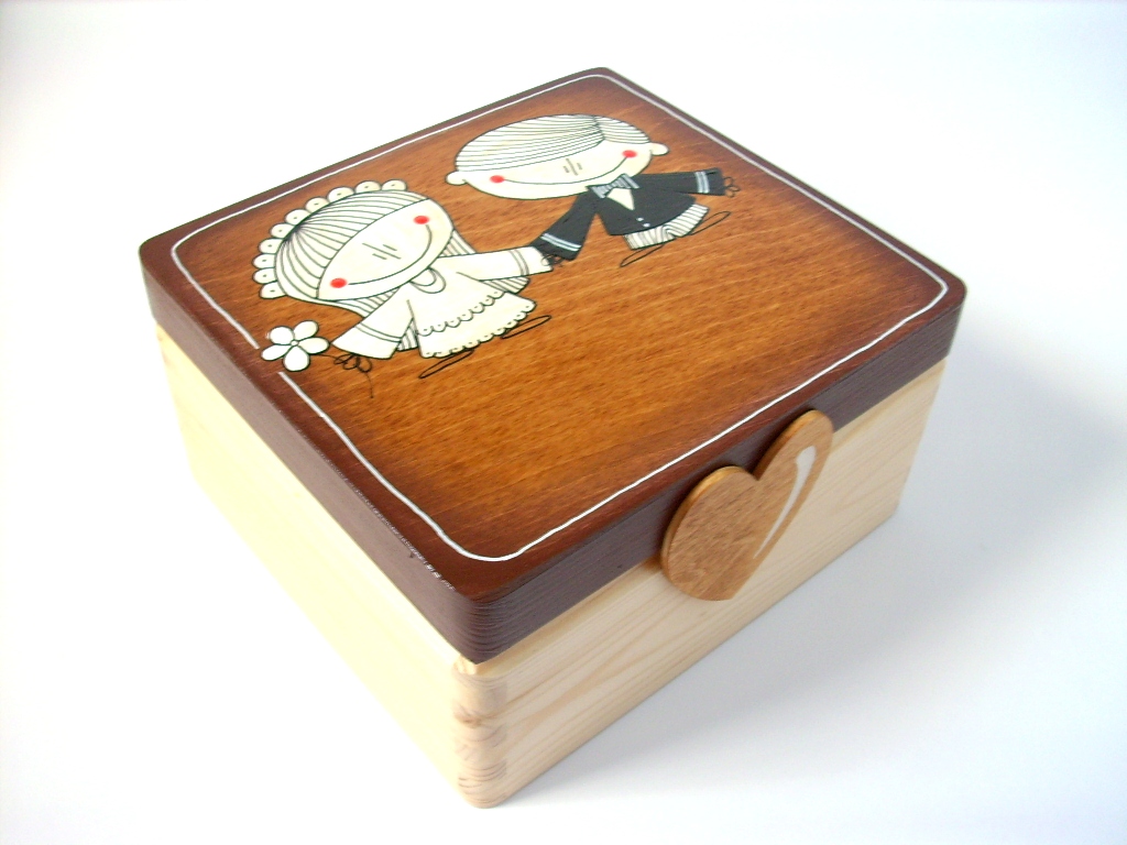 Velká svatební truhlička se jmény na přání..no.404