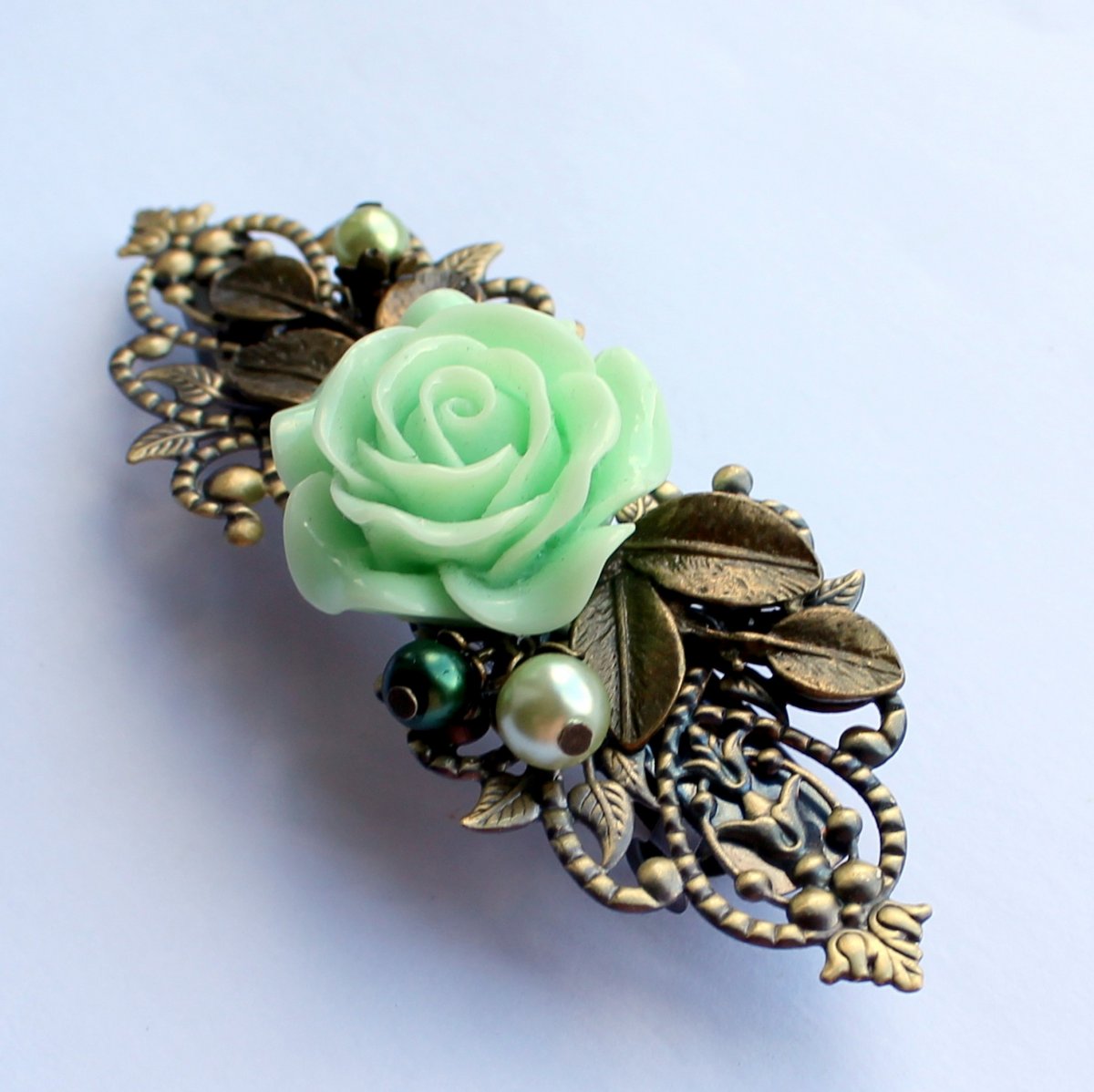 Květinová francouzská sponka do vlasů