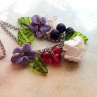 "Malý kousek léta.."náhrdelník, vinuté skleněné květy@chirurgická ocel