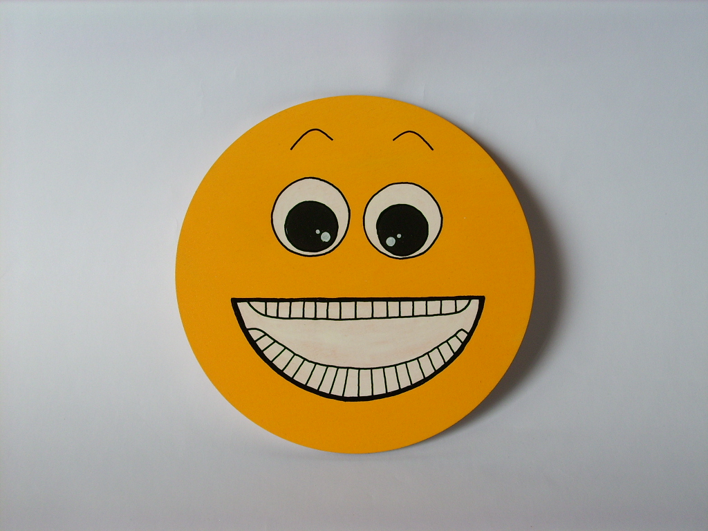 Dřevěná dekorace na zeď - smajlík... no.79