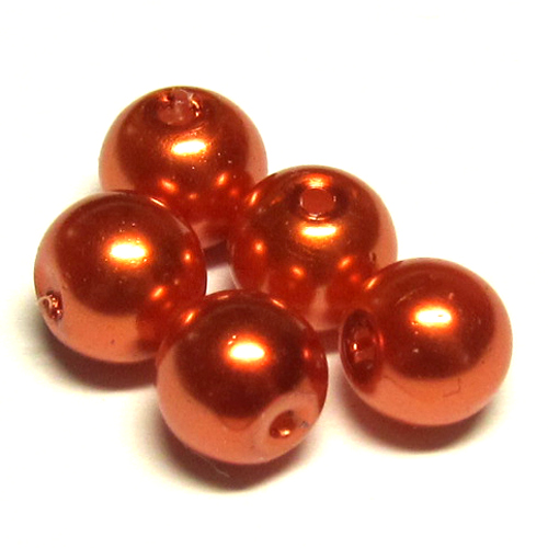 Perla vosková 6 mm - oranžová - 20 ks