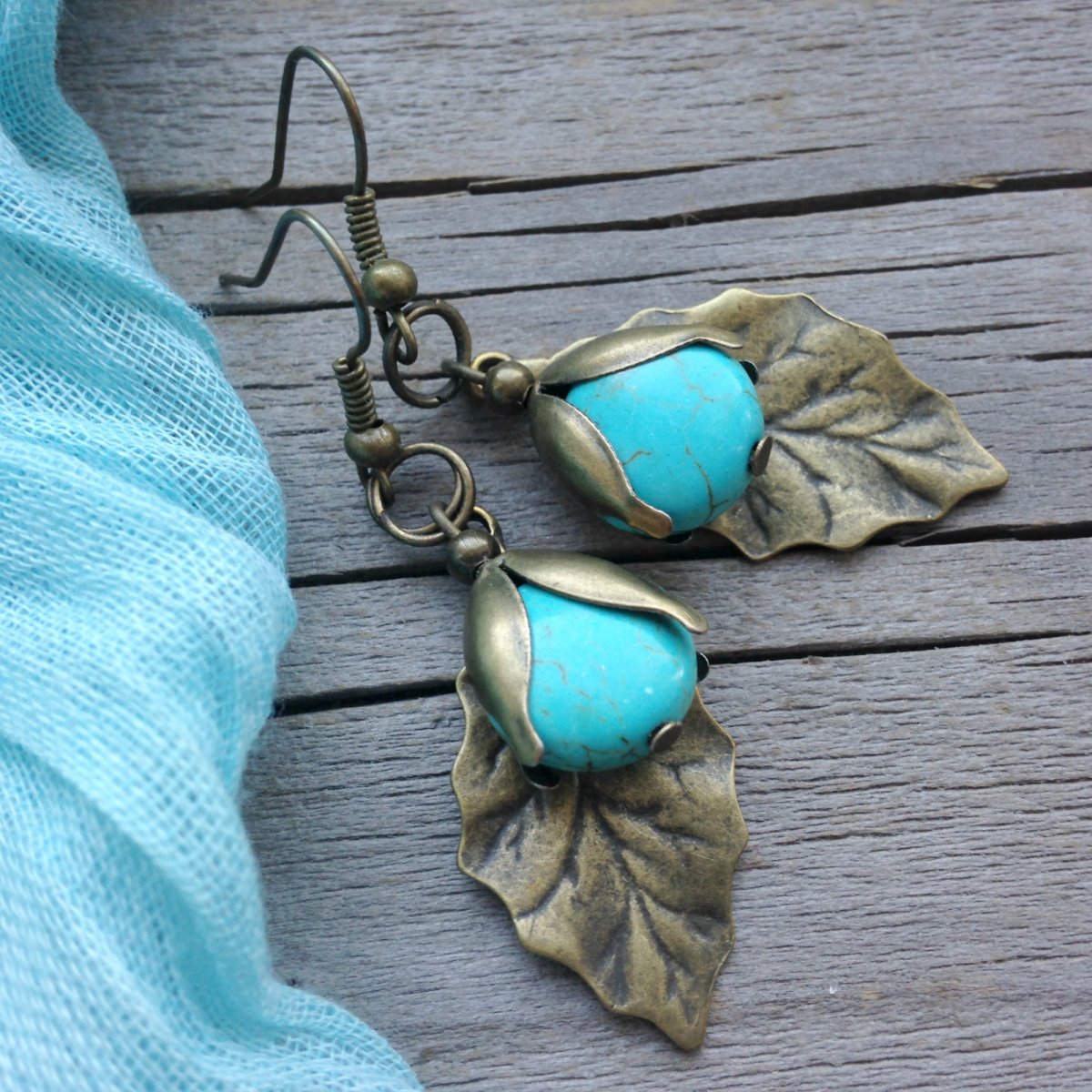 Tyrkysové bobulky - náušnice