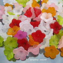 Korálky plastové květ, MIX 6 barev, 8x12mm (40ks)