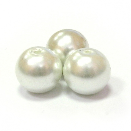 Perla vosková 10 mm - bílá - 10 ks