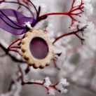 Linecká kytka (fialová, přívěsek)