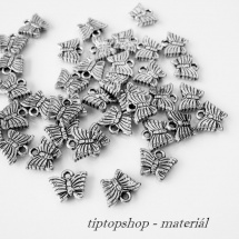 Přívěsky motýlek, starostříbro, kovoplast (20ks)