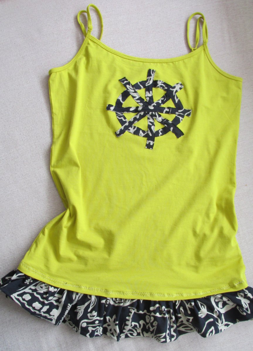 Okrově žluté námořnické tílko vel.42 i jako těhotenské