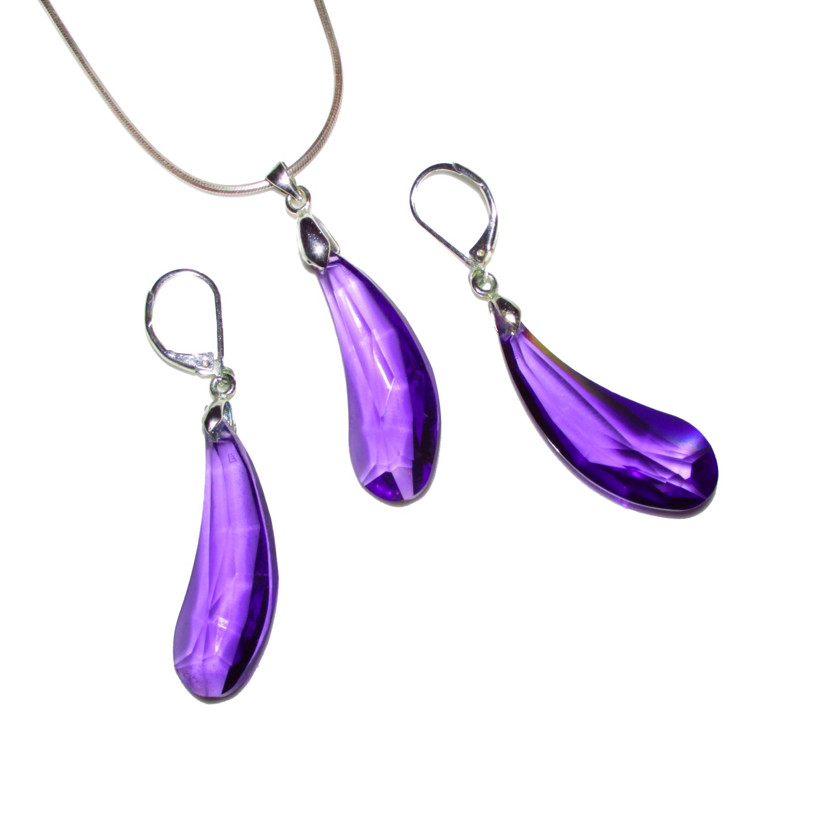 Fialová sada s krystaly Swarovski