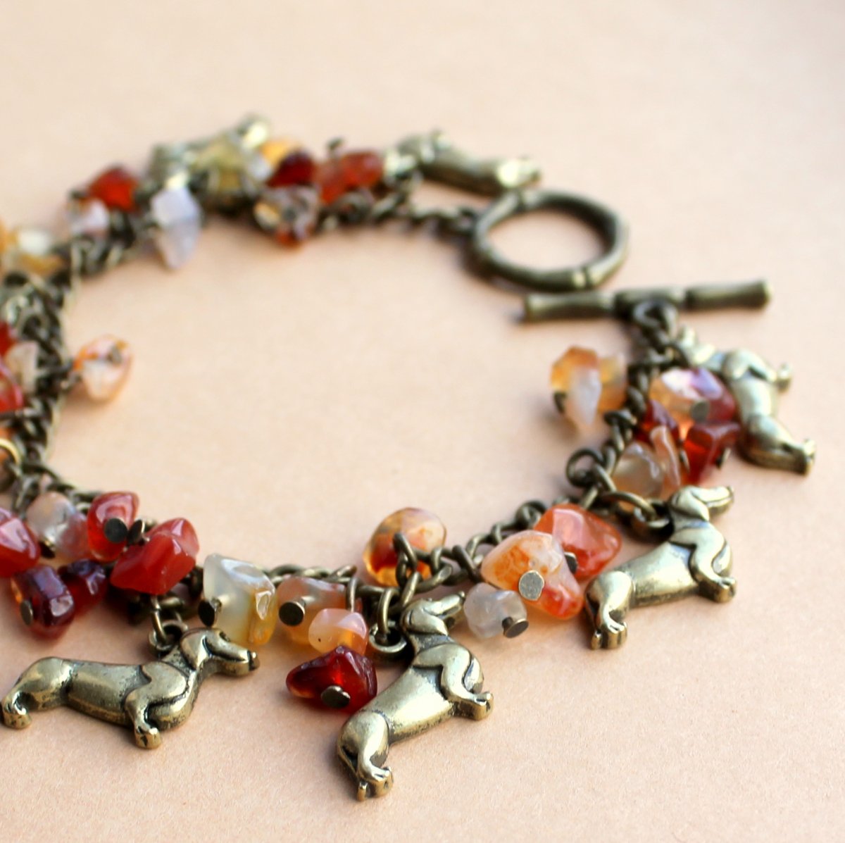 Milujeme pejsky - náramek s karneolem