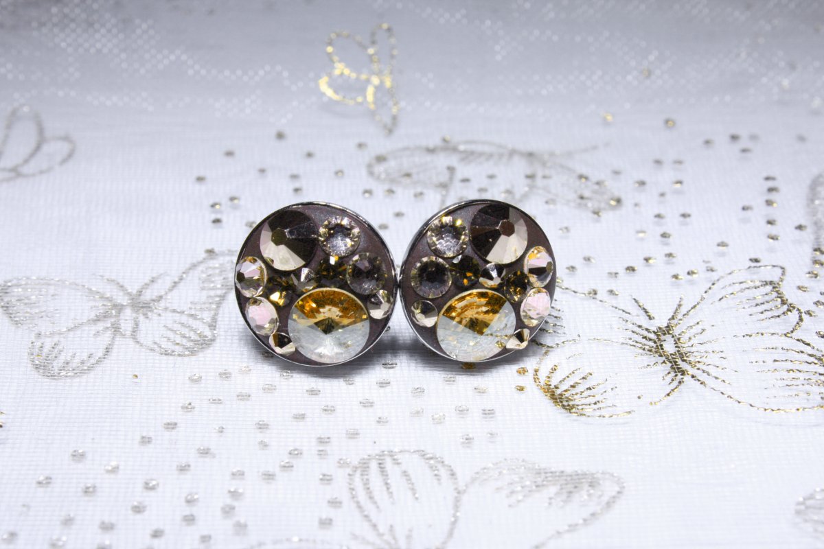 Malé zlato-hnědé náušnice