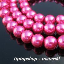 Voskované perličky sklo, tm. růžové, 10mm (10ks)