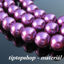 Voskované perličky sklo, fialové, 10mm (10ks)
