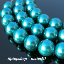 Voskované perličky sklo, smaragdové, 10mm (10ks)