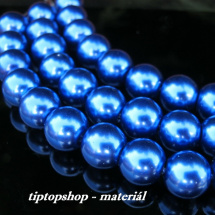 Voskované perličky sklo, tm.modré, 10mm (10ks)