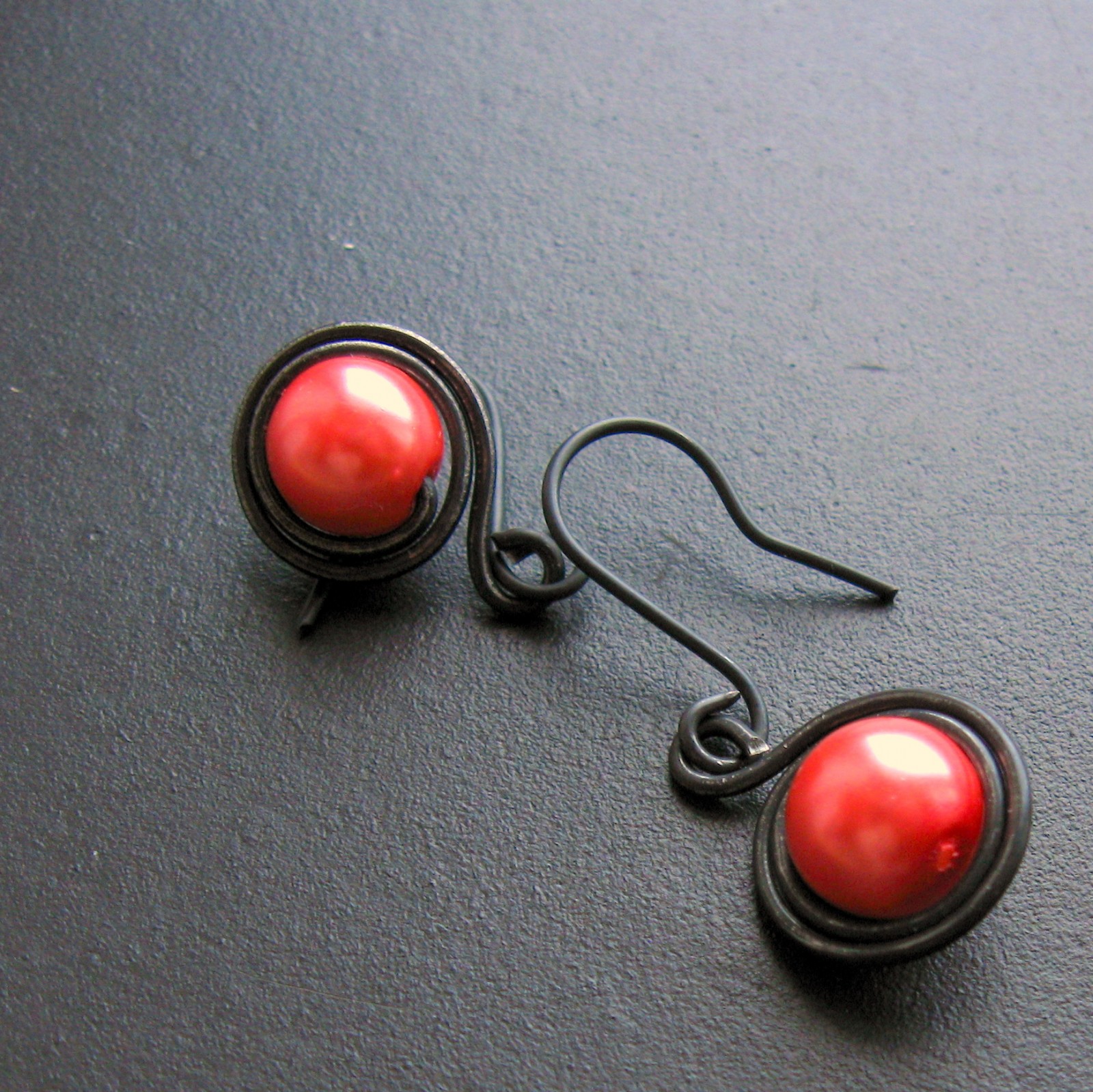 Náušnice v lososové