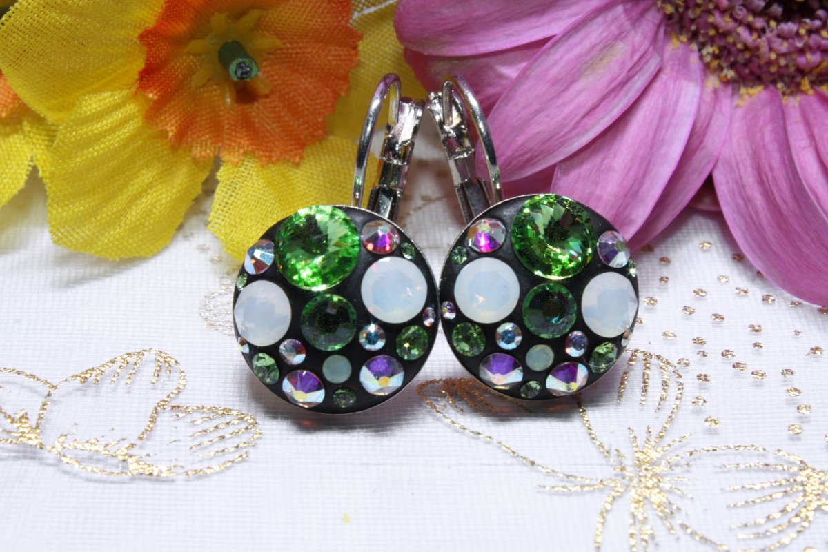 Černo-zelené náušnice