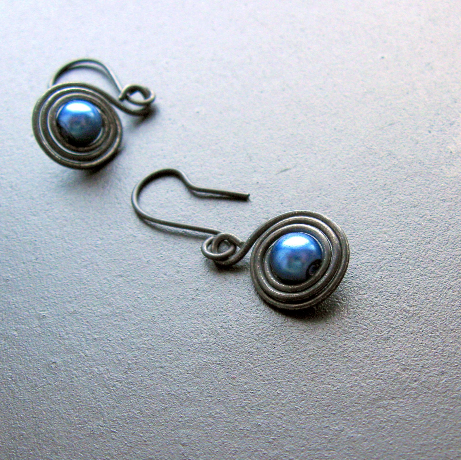 Náušnice denim blue