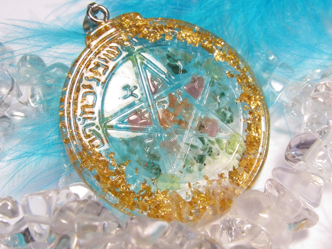 Orgonitový amulet - Ochranný pentagram - Hojnost & Štěstí