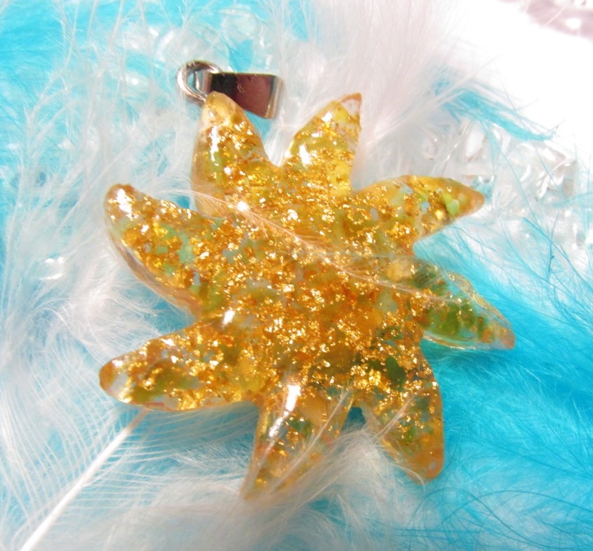 Orgonit - Jantarové Slunce se zlatem - Ochrana & Zdraví & Trpělivost