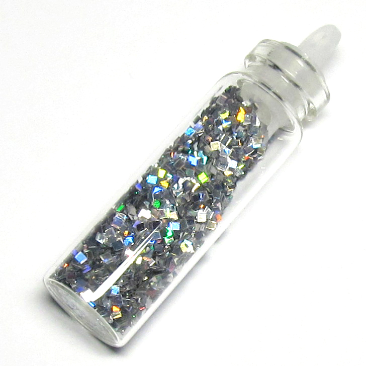 Glitry čtverečky - stříbrné