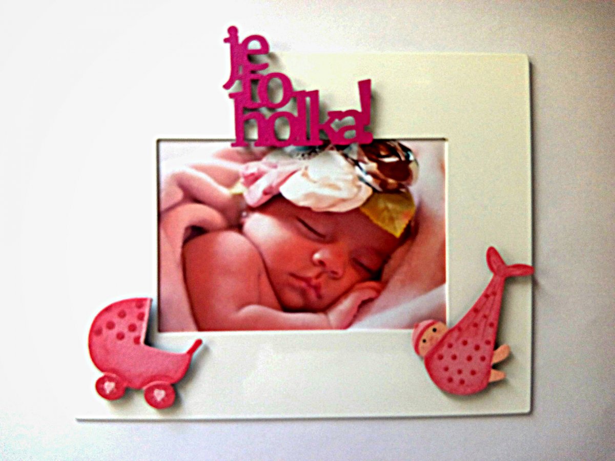 Bílý kovový magnetický rámeček